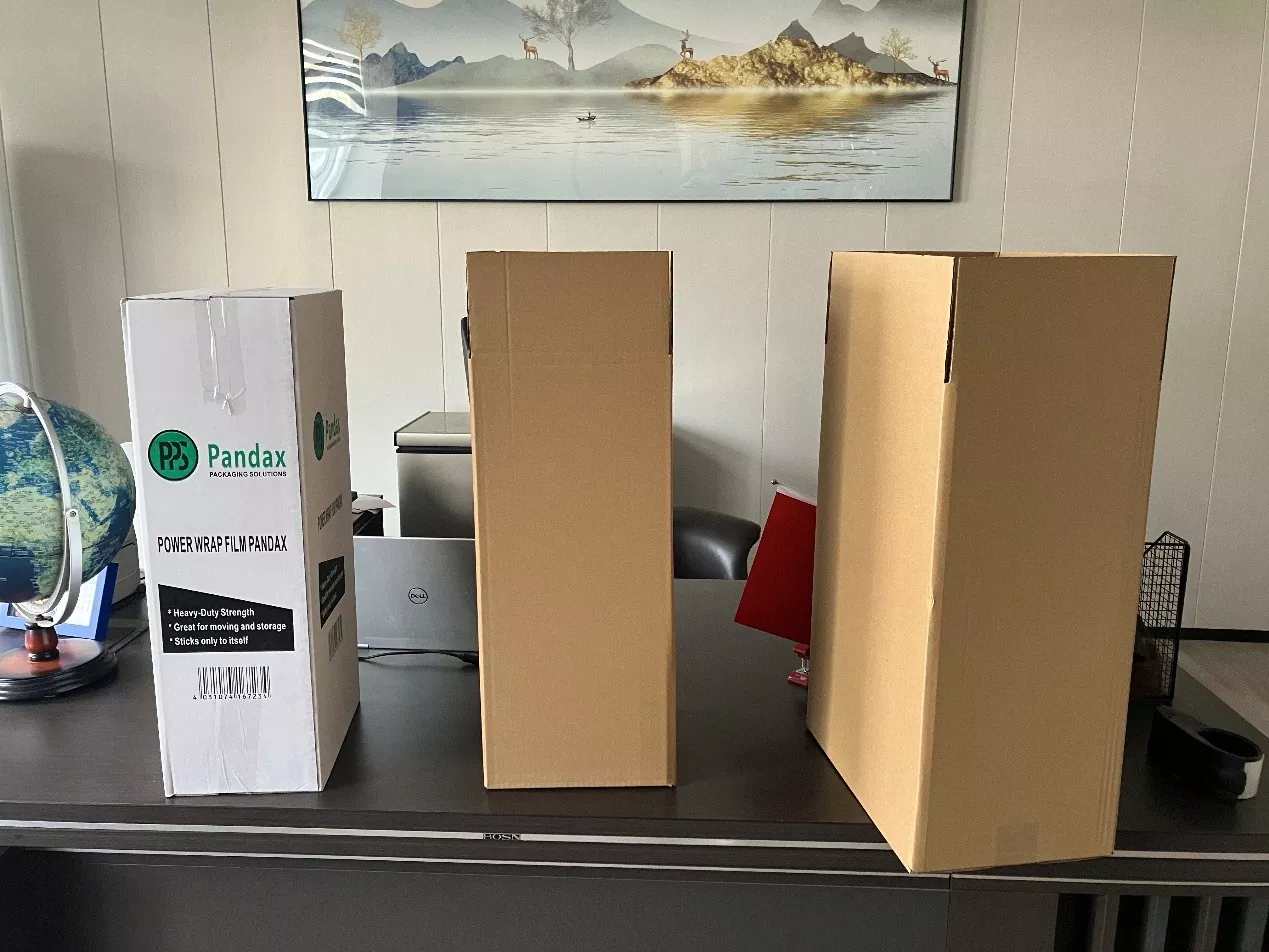 Palletized one-sided cling machine stretch film ready for export shipment